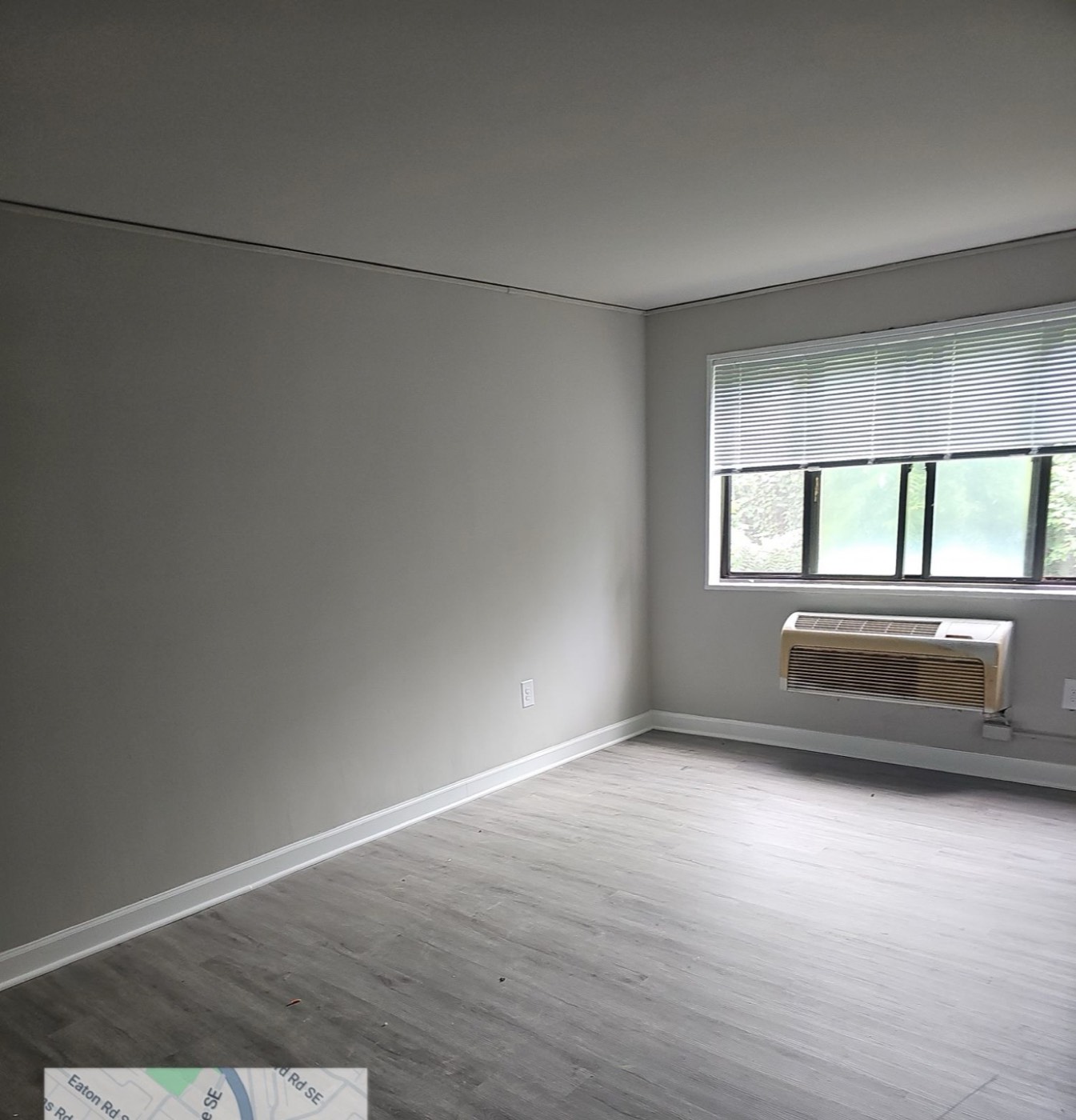 A studio living space at Parkway House